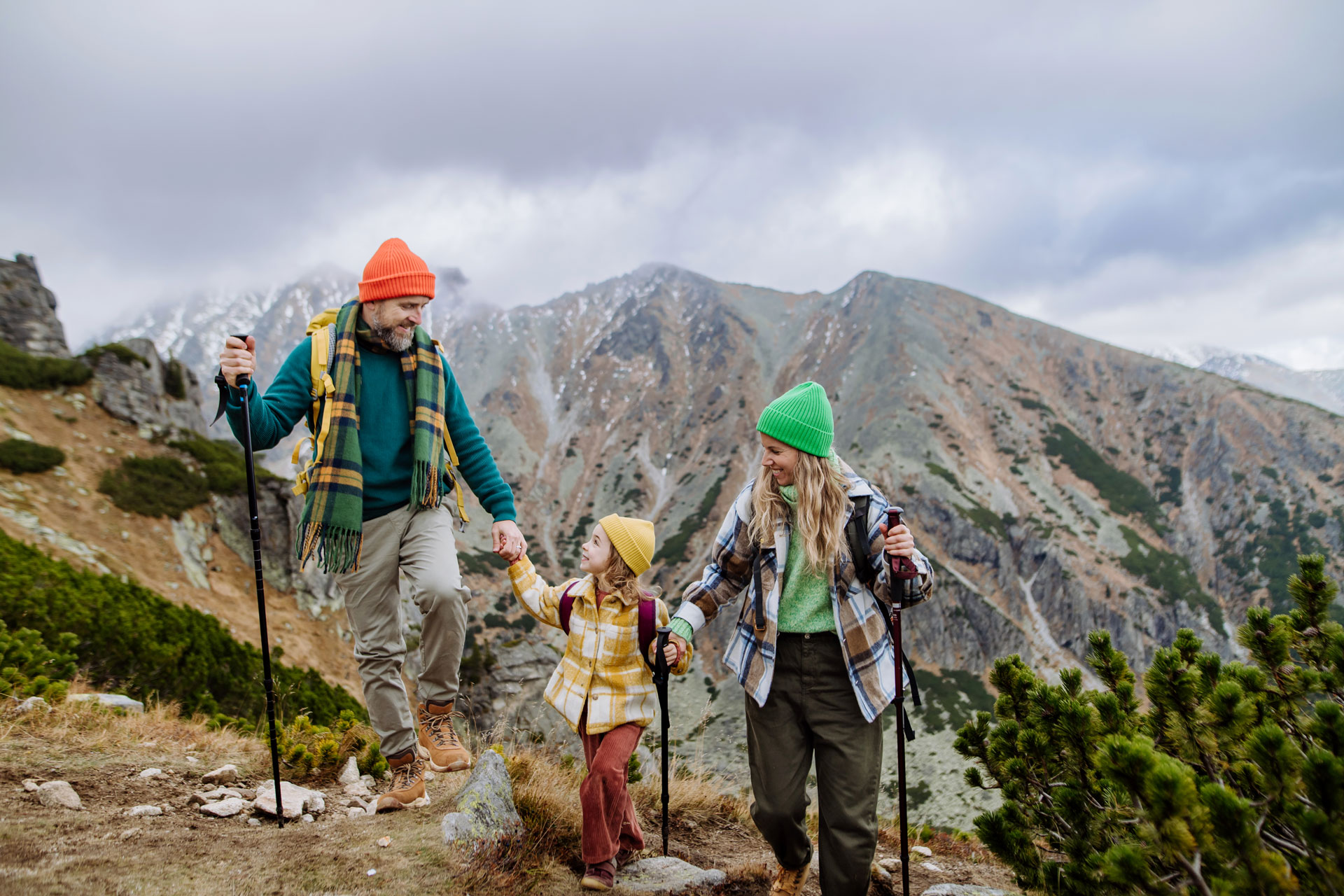 happy family hiking together in autumn mountains 2022 11 02 04 19 18 utc